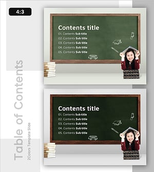 Chalkboard Theme Middle School Education PowerPoint Template Outline