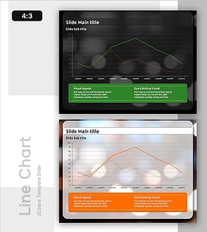 라이트한 기본 라인차트 슬라이드 – 오렌지와 초록을 활용한 데이터 시각화