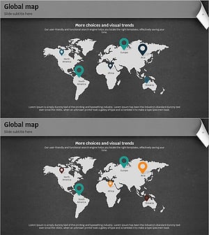 무료 레인보우 페이퍼 템플릿 글로벌 맵 – 시장 분석을 시각화