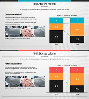 세분형 세로 막대 그래프 아이덴티티 와이드 템플릿 – 분석과 비전 제시