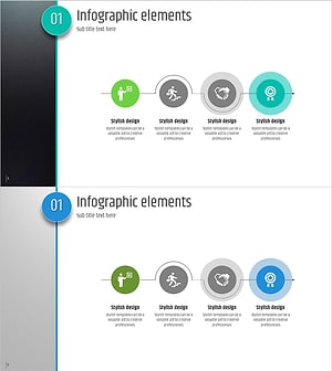 다섯가지 컬러 와이드 템플릿 – 사업 추진 전략 시각화