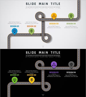로드맵 디자인 템플릿 – 사업 추진 계획 시각화