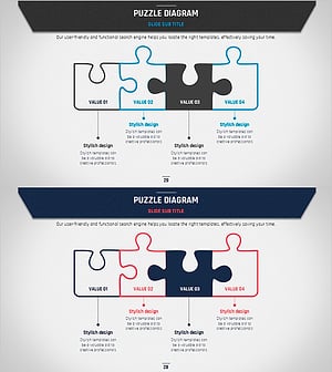 비즈니스 플랜 템플릿 퍼즐 다이어그램 – 효과적인 운영계획 시각화