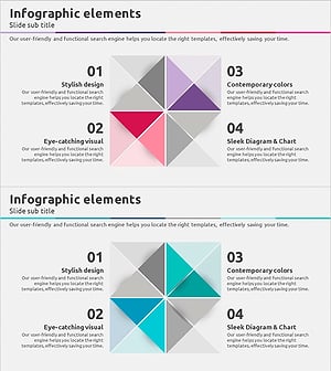 삼각형 패턴을 활용한 인포그래픽 슬라이드 템플릿