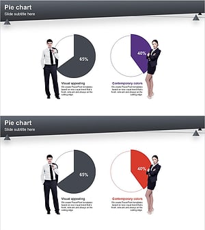 시장 분석을 위한 파이 차트 프레젠테이션 템플릿 - 비주얼과 현대적 색상