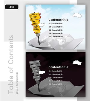 여행 로드맵 일러스트 PPT 목차 – 도전과 탐험