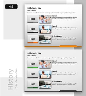 폴더형 히스토리 슬라이드 – 연혁을 시각화하다