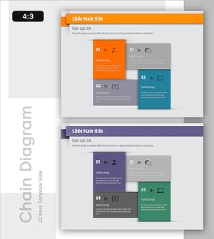 연결형 다이어그램 - 스타일리시한 다이어그램 슬라이드