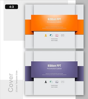리본 스타일 표지 PPT 템플릿 – 전문성과 창의성