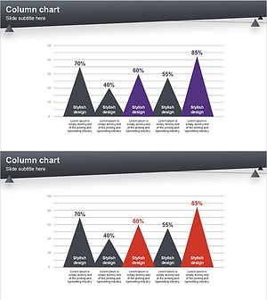 레이아웃 디자인 프레젠테이션 템플릿 – 세로 막대 그래프