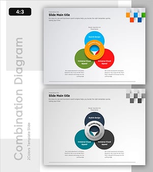 컬러 중첩 다이어그램 - 사업전략 시각화