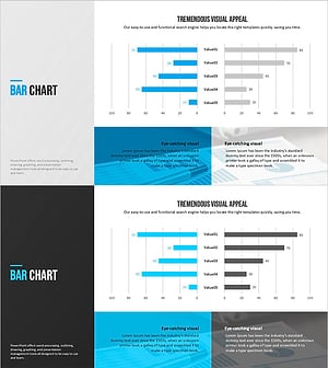 가로막대로 시장 경쟁력을 시각화한 모던 블루 템플릿