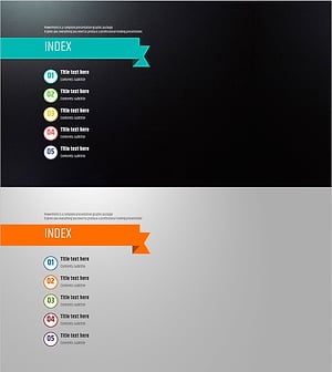 Five Color Powerpoint Template Wide - Table of Contents
