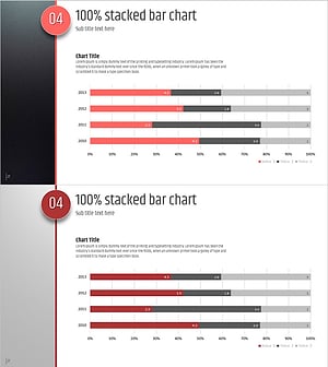 Segmented Horizontal Bar Graph for Market Overview – Five Color Template