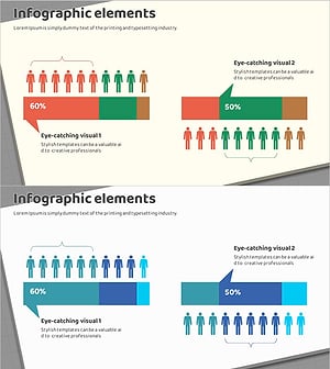 고객 분석 그래픽을 위한 박스 PPT 템플릿