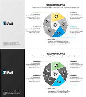 모던 블루 템플릿 다이어그램2 – 서비스 구성의 효과적인 시각화