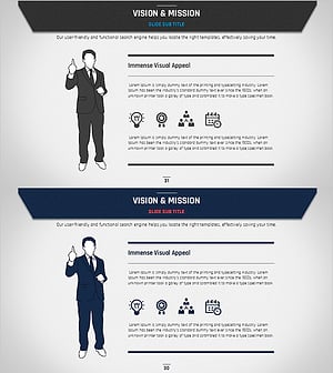 Business Plan PowerPoint Template - Vision and Mission