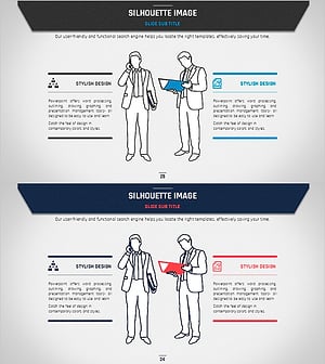 비즈니스 플랜 슬라이드 템플릿 – 실루엣 디자인