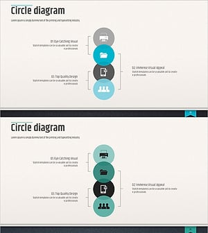모던 비즈니스 템플릿 원형 다이어그램 – 제품/서비스 소개