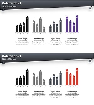 레이아웃 디자인 프레젠테이션 템플릿 -  세로막대 그래프