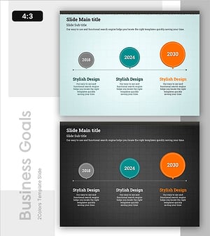 오렌지&그린 향후 목표를 시각화한 다이어그램 슬라이드