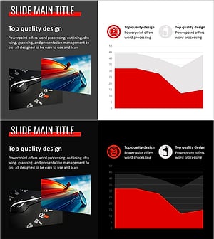 심플 자동차 와이드 프레젠테이션 영역형 차트
