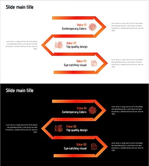 주요 가치 전달을 위한 시각적으로 돋보이는 슬라이드 템플릿