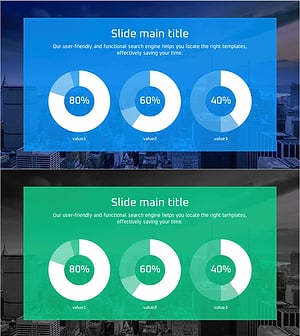 시티 테마 시장 점유율 그래프 – 비즈니스 데이터 시각화