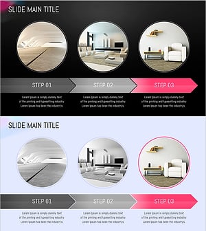 원형 그라데이션 와이드 템플릿 다이어그램 – 사업 추진 전략