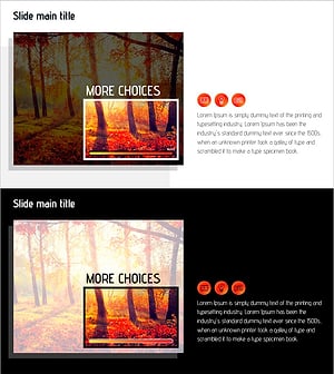 여러 선택 옵션이 있는 프레젠테이션 슬라이드 – 감성을 담다