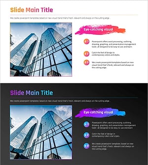 그라데이션 피피티 와이드 템플릿 – 회사 개요와 비전