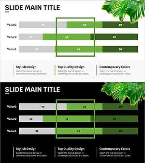 트렌드 컬러 와이드 템플릿 - 세분형 가로막대 그래프