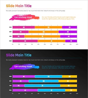 가로막대 세분형 그래프용 그라데이션 피피티 템플릿