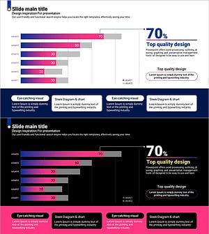 곡선 테마 보라색 바 차트 – 효과적인 성과 분석