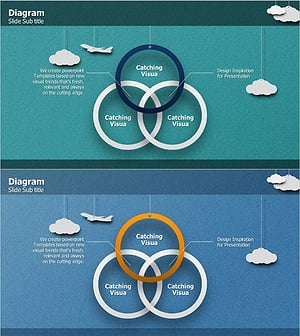 종이 테마 중첩 다이어그램 – 협업과 소통