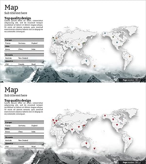 설산테마 글로벌 타겟 시장 전략 – 핵심 시장을 시각화한 지도 슬라이드