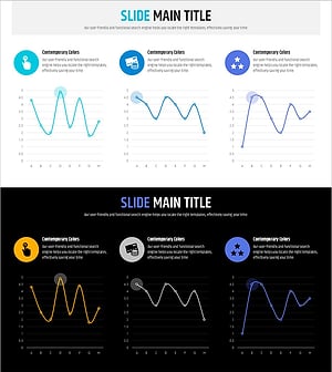 Newspaper Wide PowerPoint Template Line Chart 2