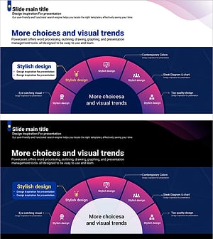곡선 테마 보라색 템플릿 다이어그램3 – 사업 영역 소개