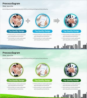 비즈니스 사업전략 플러스 다이어그램 – 전략 및 성장 강조