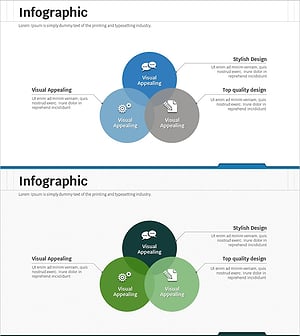 비즈니스 영역 중첩 다이어그램 – 시각적 매력과 기능의 결합