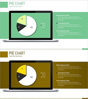 서비스 기술 개발 현황을 시각화한 원형 차트 슬라이드