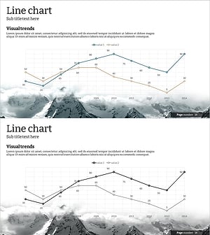 Snow Mountain Theme Broken Line Graph – Suitable for Market and Competitive Analysis