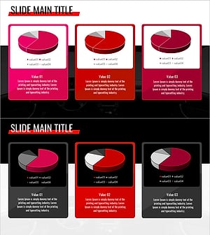 심플 자동차 프레젠테이션 다이어그램과 파이 차트 – 시장 분석을 위한 최적화