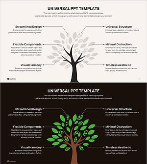 나무 실루엣 다이어그램으로 비즈니스 전략 시각화