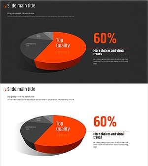오렌지 육각형 파이차트 템플릿 – 시장 점유율 분석