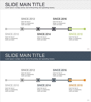 사각 연혁 다이어그램 – 회사 연혁을 한눈에