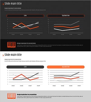 오렌지 육각형 템플릿 꺾은선 그래프
