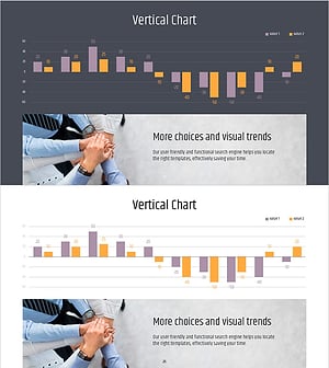 심플 피피티 와이드 템플릿 세로막대 차트