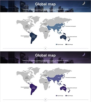 새벽 도시 테마 글로벌 지도