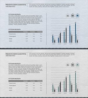 종이 테마 테이블표 & 막대그래프 – 시장 분석과 경쟁력 강화